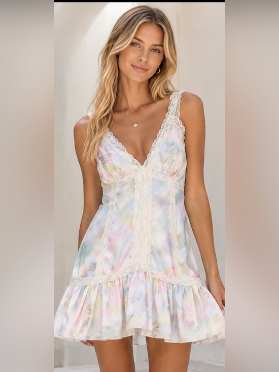 REVOLVE Dresses & Skirts - NWT Love Shack Fancy Navie Mini Dress Fairytale tie dye, Size 8